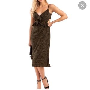 Brand new Francesca’s army green leopard mini dress